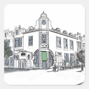 street of the old town square sticker