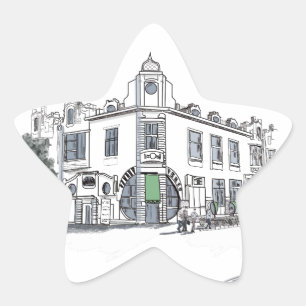 street of the old town star sticker