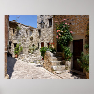 Street of village Tourrettes-sur-Loup in France Po Poster