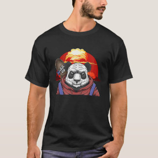 Street Panda in outdoor sports skateboard T-Shirt