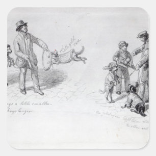 Street Performers, c.1839-43 Square Sticker