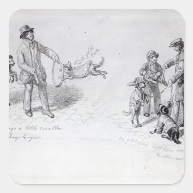 Street Performers, c.1839-43 Square Sticker (Front)