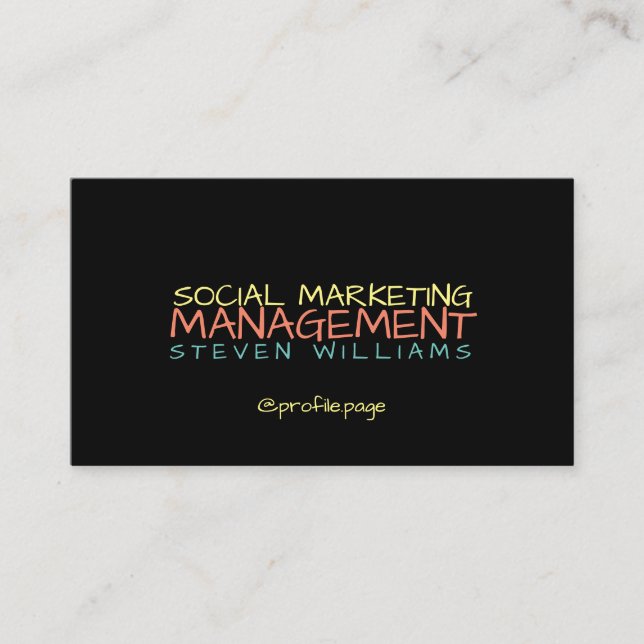 Street pop art style text business card (Front)