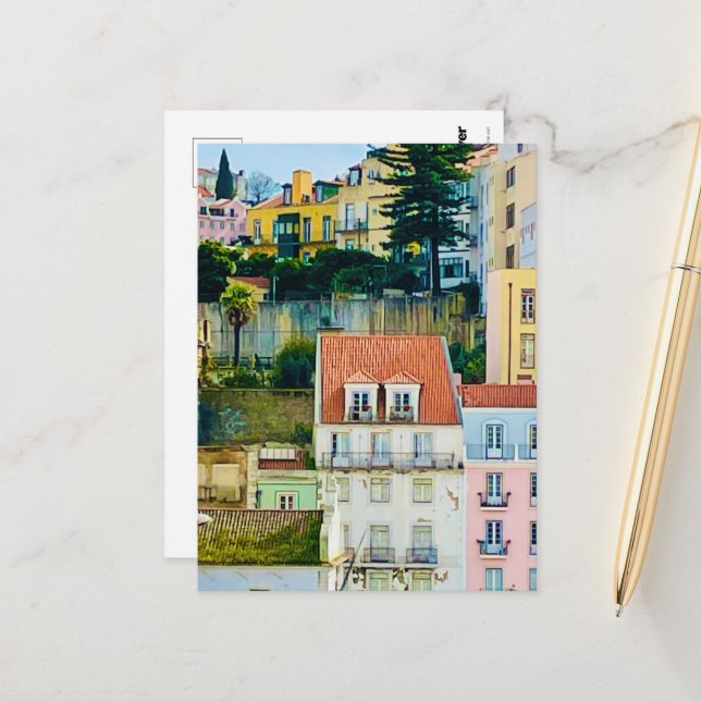 Street Postcard, Lisbon Portugal Europe, Travel   Postcard (Front/Back In Situ)