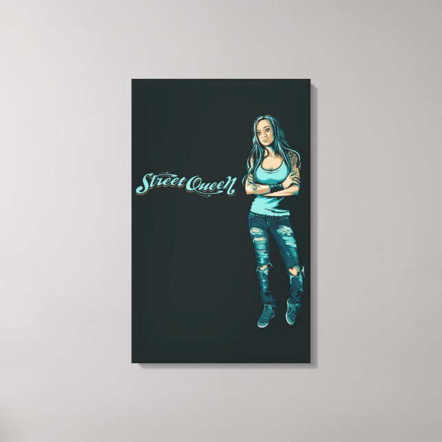 Street Qeen Stretched Canvas Print (Front)