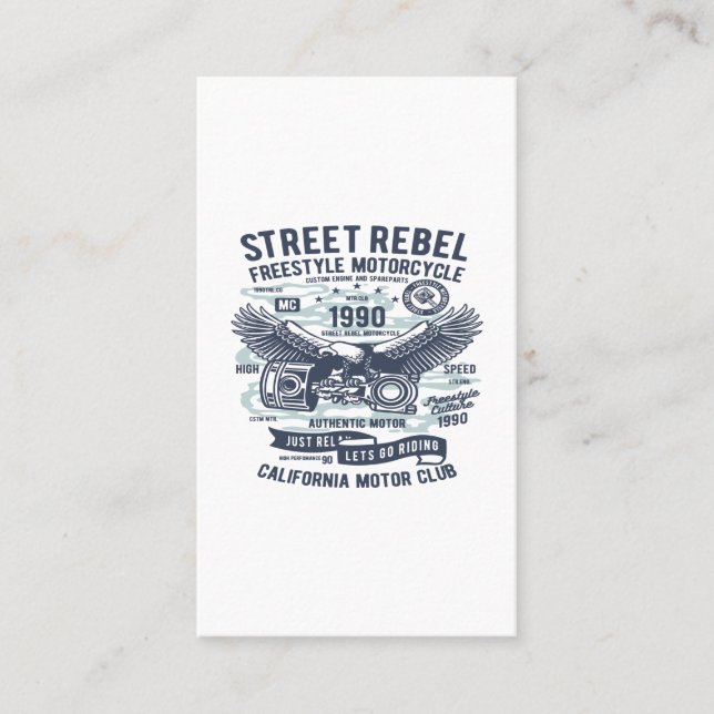 Street Rebel Motorcycle Business Card (Front)