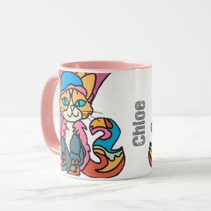 Street Retro Cat, Cap and Sneakers  Funny Mug