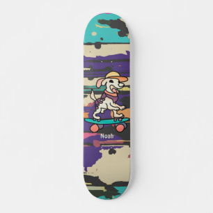 Street Retro Dog on Skateboard Funny