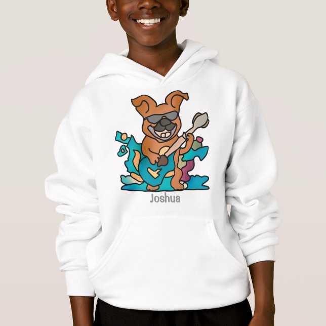 Street Retro Dog with Guitar | Funny  (Front)