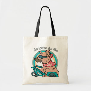 Street Retro Dog with Sunglasses Funny Throw Tote Bag