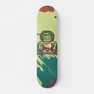  Street Retro Frog with Headphones   Funny  Skateboard