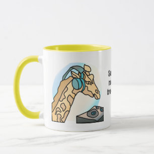 Street Retro Giraffe with Headphones   Funny  Mug