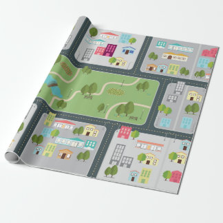 Street Road Map Matte Wrapping Paper