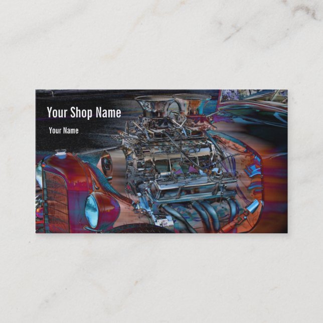 Street Rod Horsepower Business Card (Front)