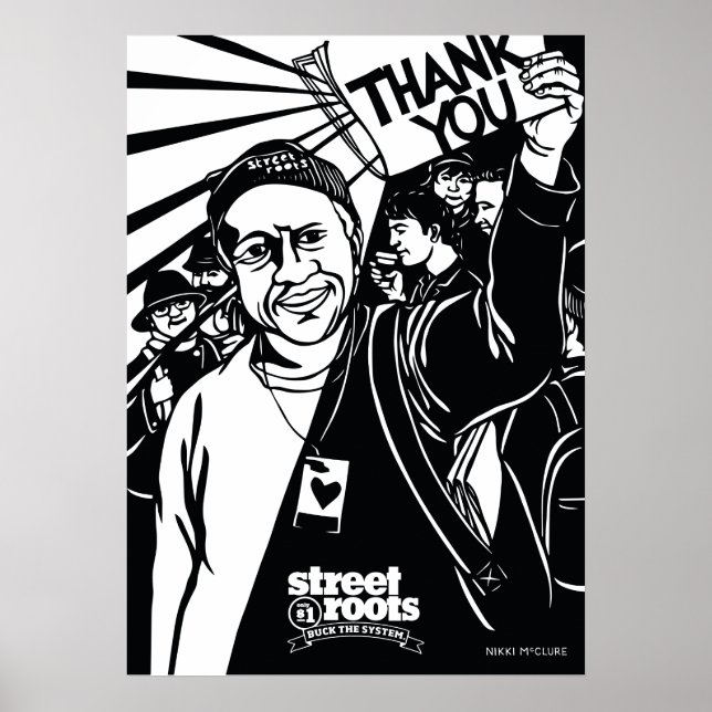 Street Roots Thank You cover - Nikki McClure art Poster (Front)