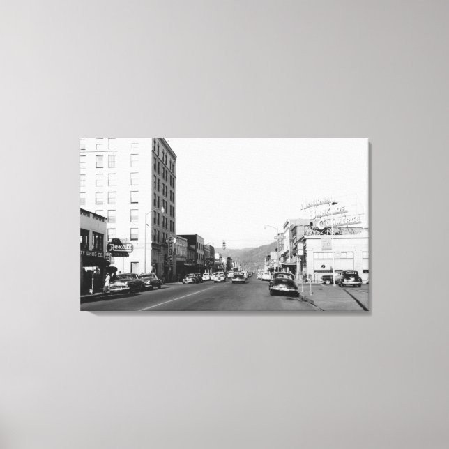 Street Scene in Aberdeen, WA Photograph Canvas Print (Front)