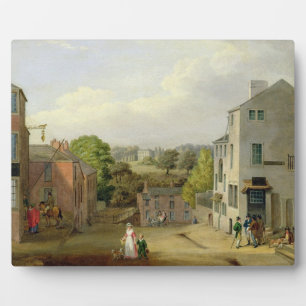 Street Scene in Chorley, Lancashire, with a View o Plaque
