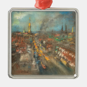 Street Scene in Indianapolis (Indiana, USA) Metal Tree Decoration