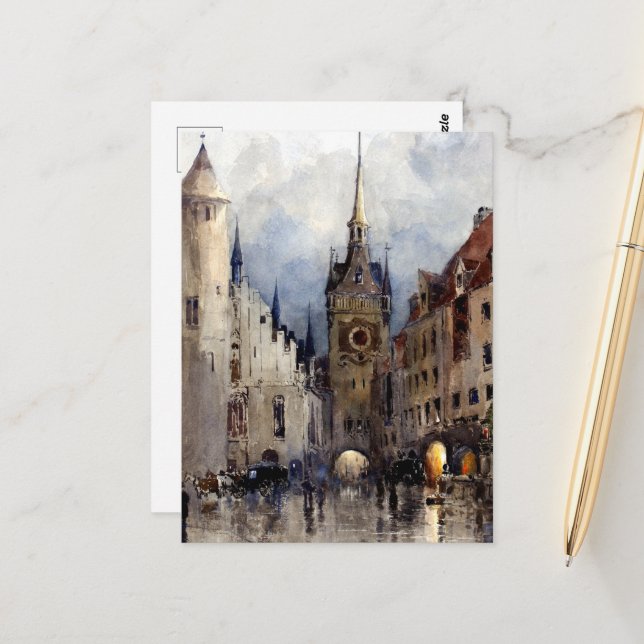 Street Scene in Munich, Ross Turner  Postcard (Front/Back In Situ)