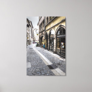 Street Scene In Old Town, France Canvas Print