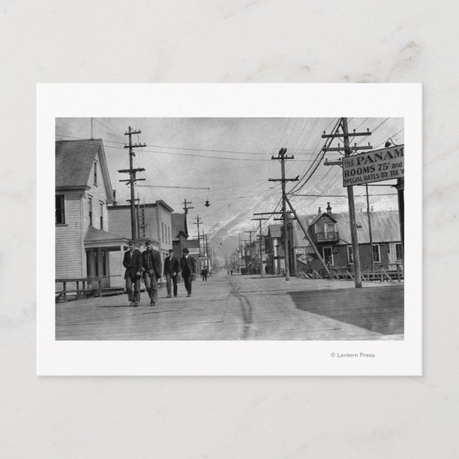 Street Scene in Valdez, Alaska Photograph Postcard (Front)
