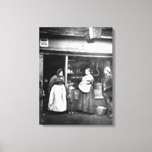 Street scene in Victorian London Canvas Print