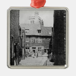 Street scene in Victorian London Metal Tree Decoration