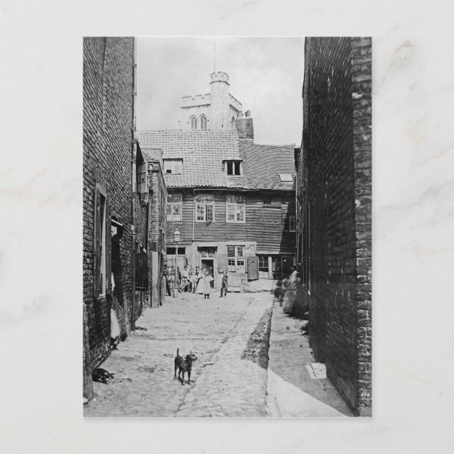 Street scene in Victorian London Postcard (Front)