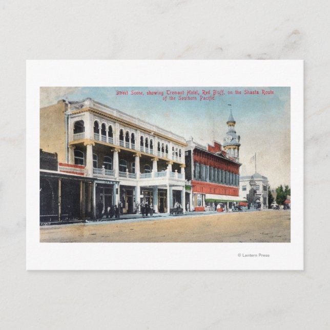 Street Scene Showing the Tremont Hotel Postcard (Front)