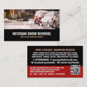 Street Scene, Snow Removal Company Advertising Business Card