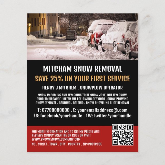 Street Scene, Snow Removal Company Advertising Flyer (Front)