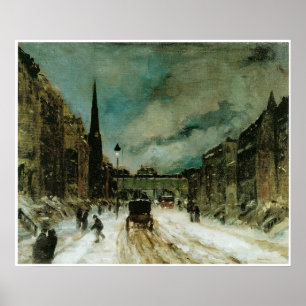 Street Scene with Snow (57th St. NYC) 1902 Poster