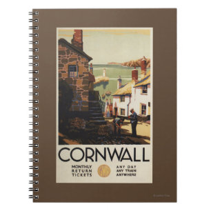 Street Scene with Two Men Working Railway Notebook