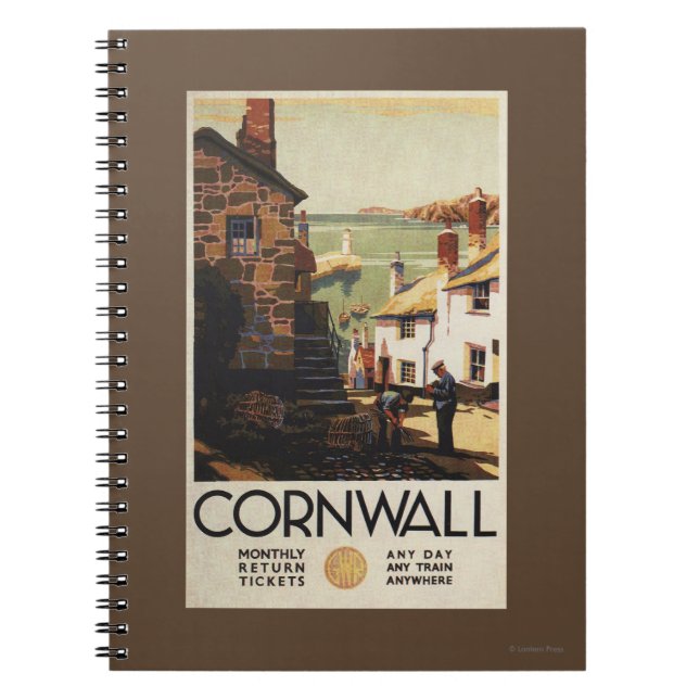 Street Scene with Two Men Working Railway Notebook (Front)