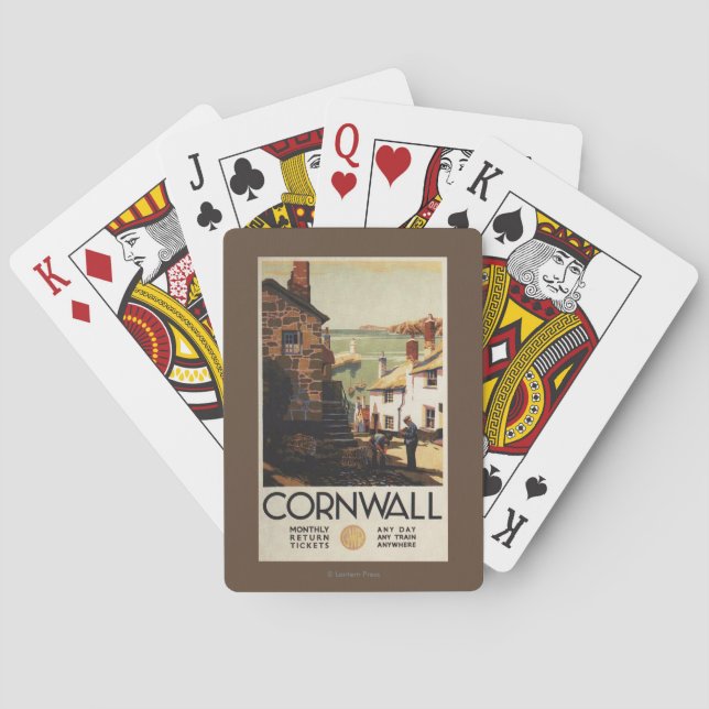 Street Scene with Two Men Working Railway Playing Cards (Back)