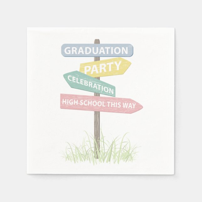 Street Sign 8th Grade Gradution Party Napkin (Front)