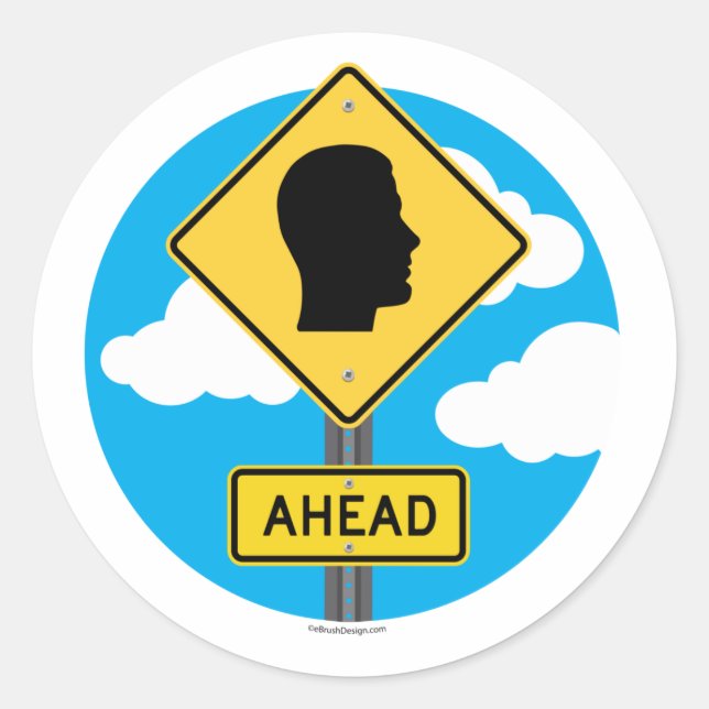 Street Sign AHEAD Classic Round Sticker (Front)