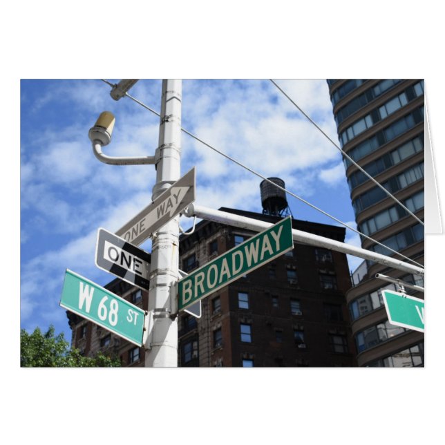 Street Sign Broadway W. 68th Upper West Side NYC (Front Horizontal)