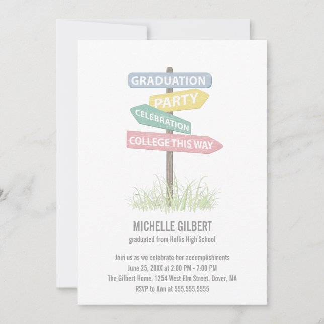 Street Sign Gradution Party Invitation (Front)