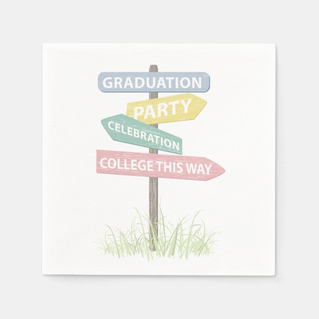 Street Sign High School Gradution Party Napkin (Front)