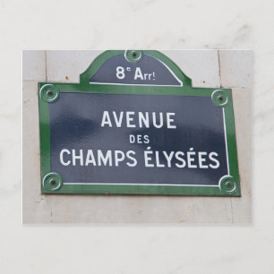Street sign in Paris Postcard