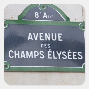 Street sign of Paris Square Sticker