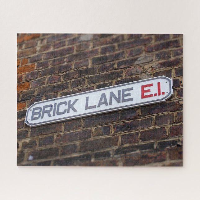 Street Signs of London Brick Lane - 16x20 - 520 pc Jigsaw Puzzle (Horizontal)