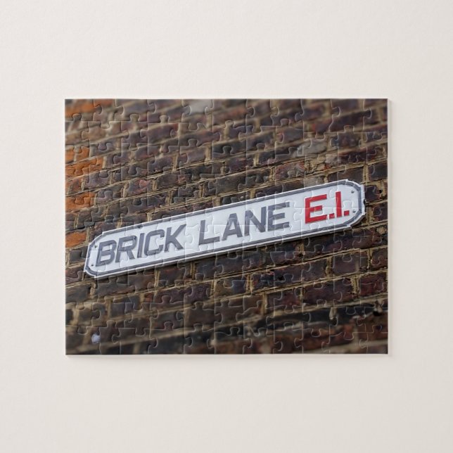 Street Signs of London - Brick Lane -8x10 - 110 pc Jigsaw Puzzle (Horizontal)