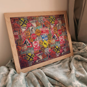 Street Signs Poster for Decoupage or Collage Paper