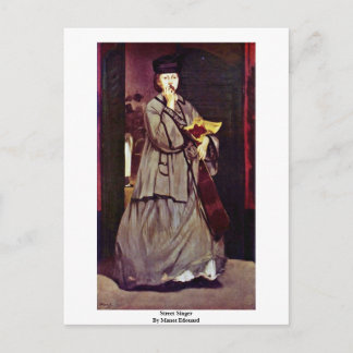 Street Singer By Manet Edouard Postcard
