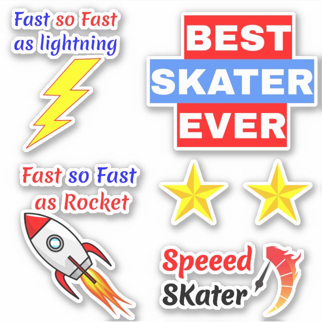 Street Skateboard Stickers (Speed Skater Designs) (Front)