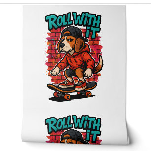 Street Style Beagle Skateboarding Graffiti Art Wallpaper
