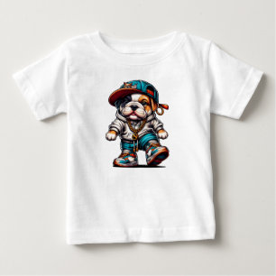 Street Style Bulldog Baby T-Shirt