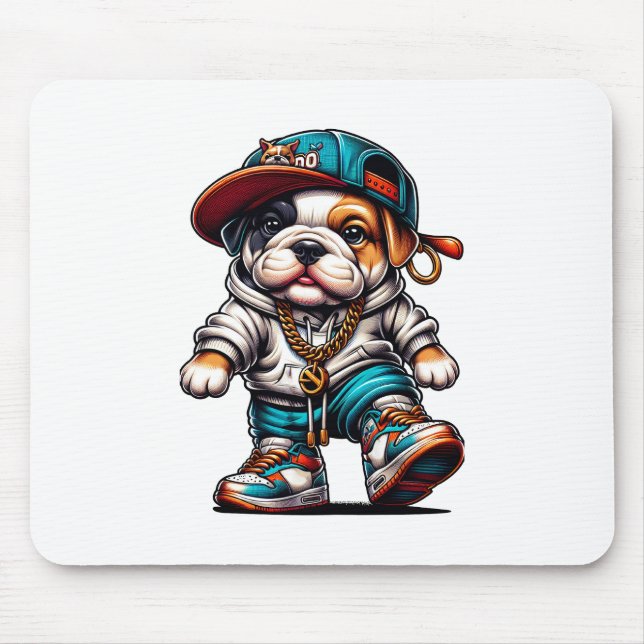 Street Style Bulldog Mouse Mat (Front)